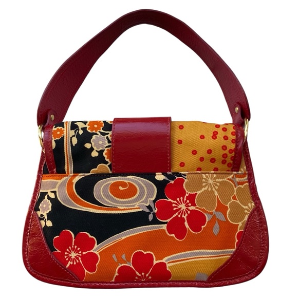 Dolce & Gabbana Rare Red Patent Leather Floral Print Handbag STUNNING! - Picture 3 of 14
